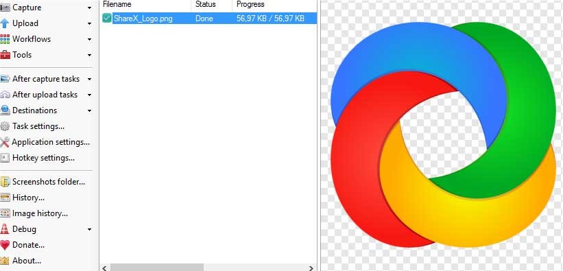 Giao diện đơn giản của ShareX