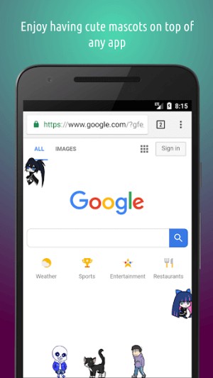 Shimeji thêm các nhân vật hoạt hình sinh động lên điện thoại của bạn