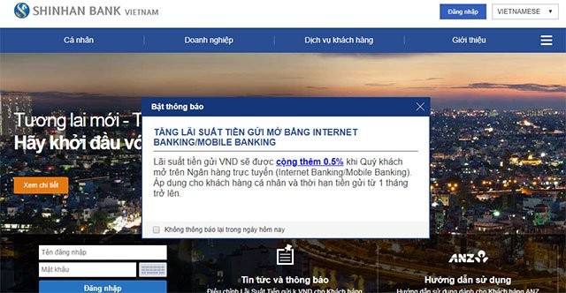 Giao diện trang chủ