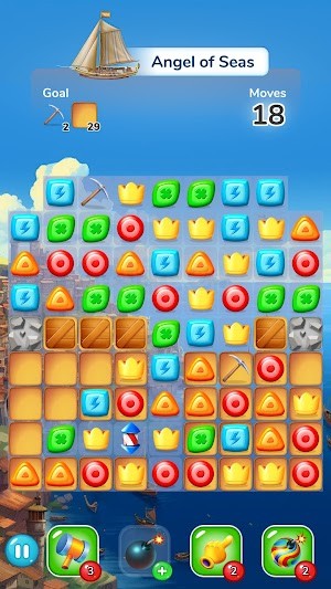 Giải các màn đố match-3 vui nhộn