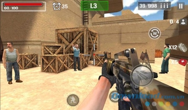 Toàn bộ game Shoot Hunter-Gun Killer cho Android diễn ra ở góc nhìn thứ nhất