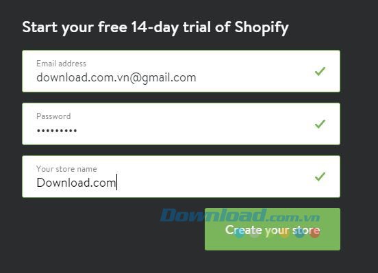 Tạo tài khoản dùng thử