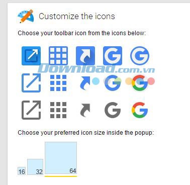 Thay đổi biểu tượng tiện ích
