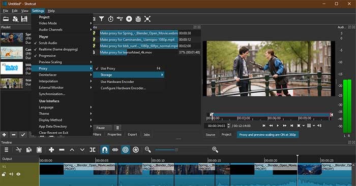 Cắt ngay trên trình phát hoặc timeline clip nguồn với tùy chọn gợn sóng âm