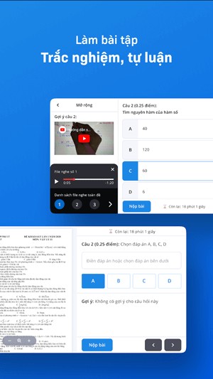 Hỗ trợ làm bài tập trắc nghiệm, tự luận