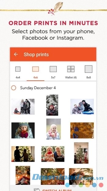 Chọn ảnh từ điện thoại hoặc mạng xã hội