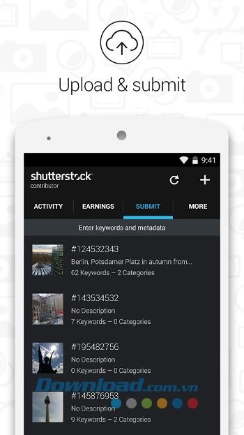 Tải lên ảnh trực tiếp với Shutterstock Contributor