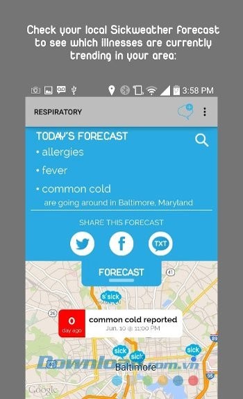 Cung cấp dự báo dịch bệnh với Sickweather