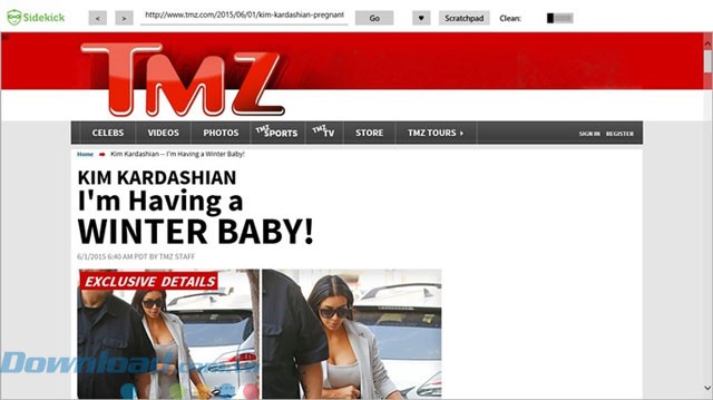 Giao diện trình duyệt Sidekick