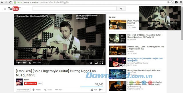 Cửa sổ pop-up của Sideplayer