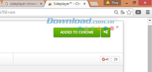 Biểu tượng của Sideplayer trên trình duyệt
