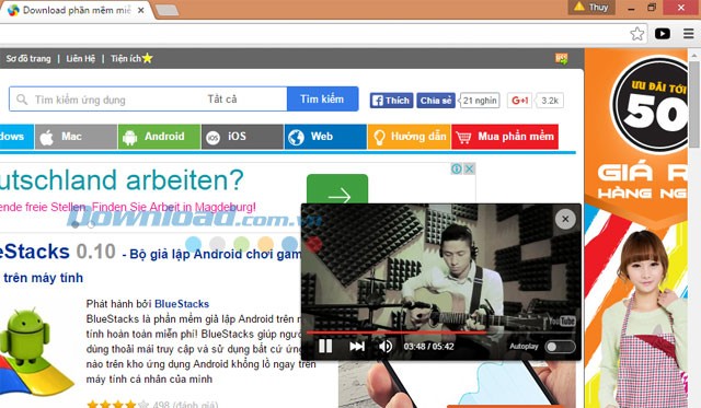YouTube tiếp tục phát khi đã chuyển thẻ tab