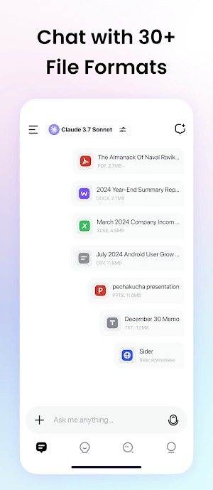 Chat với hơn 30 định dạng file