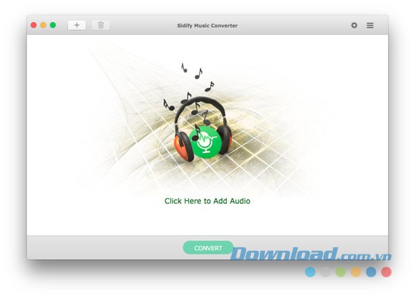 Giao diện phần mềm tải và chuyển đổi file nhạc chuyên nghiệp Sidify Music Converter cho Mac