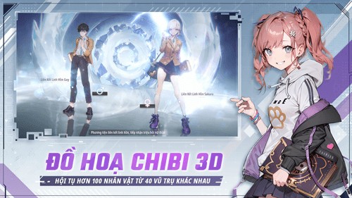 Đồ họa chibi 3D, hội tụ hơn 100 nhân vật trong vũ trụ anime