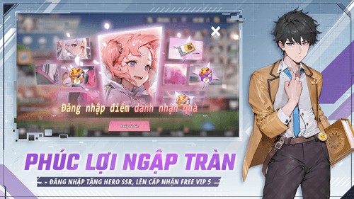 Đăng nhập tặng hero SSR, lên cấp nhận Free VIP 5
