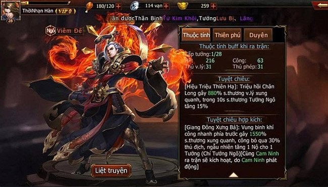 Nhân vật trong game Siêu thần chiến tướng