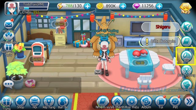 Giao diện game Siêu thú đại chiến