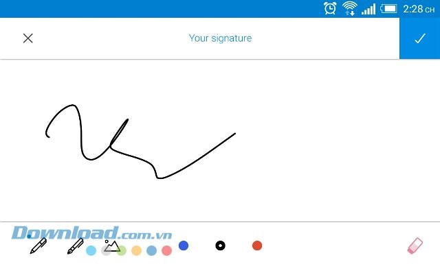 Giao diện tạo chữ ký điện tử của SignEasy