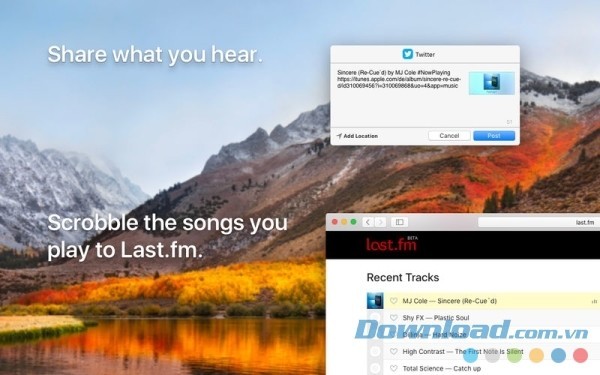 Silicio cho Mac hỗ trợ chia sẻ bài hát yêu thích