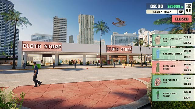 siMarket Cloth Store Simulator là game mô phỏng cửa hàng thời trang ở Miami Beach