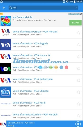 Tính năng tìm kiếm của Simple Radio