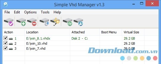 Phần mềm quản lý ổ đĩa ảo Simple VHD Manager