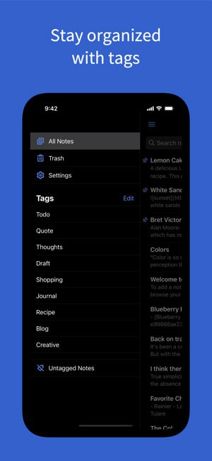 Simplenote cho iOS tổ chức ghi chú bằng tag thông minh