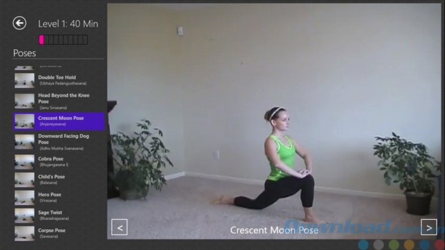 Giao diện của Simply Yoga