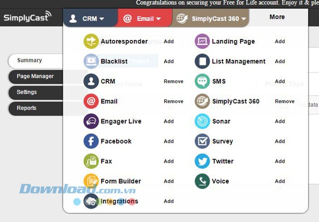 Các tính năng đa dạng của Simplycast