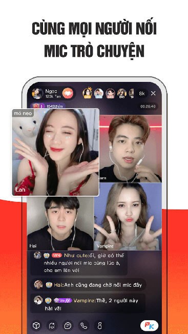 Cùng mọi người nối Mic trò chuyện.