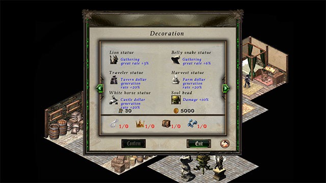 Trang trí nhà cửa, lâu đài, quán rượu và không ngừng nâng cấp các công trình