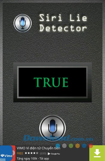 Ứng dụng đưa ra các kết quả đúng hay sai