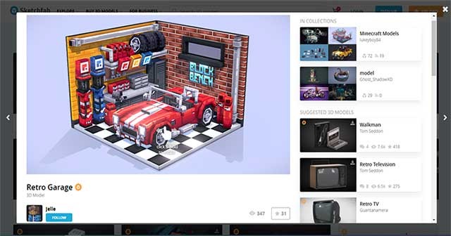 Sketchfab là thư viện mô hình 3D nơi bạn có thể tải và mua bán nhiều nội dung đa dạng