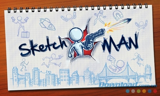 Giao diện đơn giản của game người que chạy bất tận Sketchman