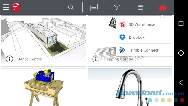 Tải mô hình SketchUp từ ứng dụng bên thứ 3 để xem offline