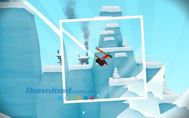 Chụp ảnh và chia sẻ khoảnh khắc chiến thắng trong Ski Safari 2 trên Android