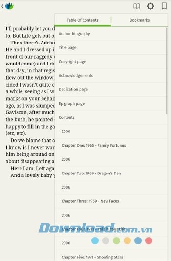 Các tùy chọn trên trang của Skoobe