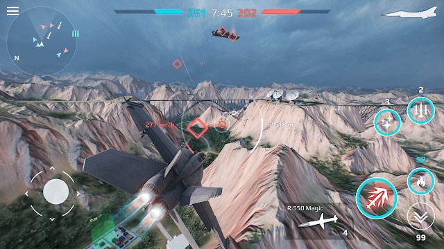 Lái chiến đấu cơ hiện đại và tiêu diệt kẻ thù trên không trong game Sky Combat: War Planes Online