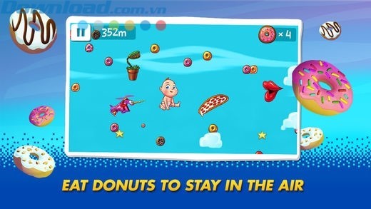 Ăn donut để có năng lượng bay lượn