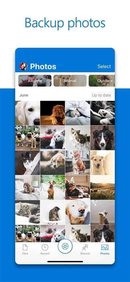Microsoft OneDrive cho iOS hỗ trợ backup