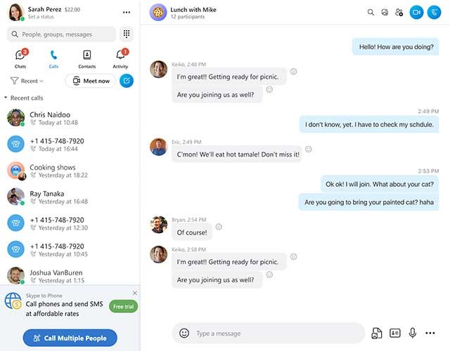 Thực hiện cuộc gọi video miễn phí với tối đa 100 người