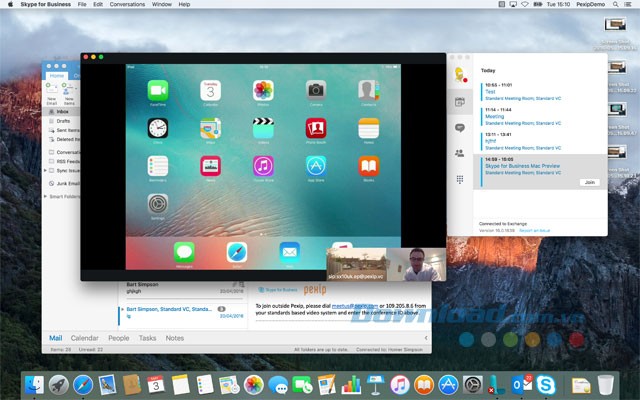 Giao diện Skype for Business on Mac