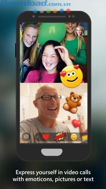 Bày tỏ cảm xúc của bạn bằng biểu tượng cảm xúc, text hay hình ảnh trong khi đang gọi video