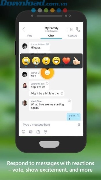 Trả lời các tin nhắn bằng các phản ứng như vote, thể hiện sự phấn kích và nhiều hơn nữa