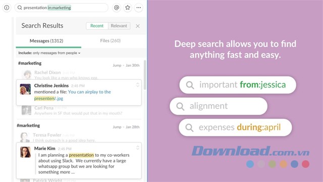 Tìm kiếm bất cứ thứ gì một cách nhanh chóng và dễ dàng bằng ứng dụng làm việc nhóm Slack cho Windows 10