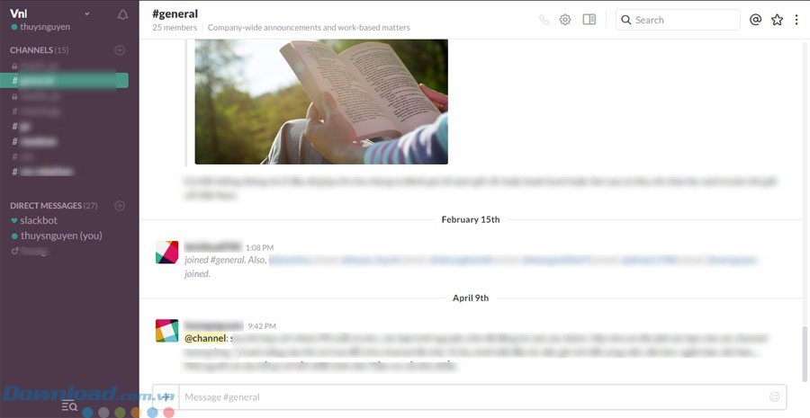 Tạo nhiều kênh trong nhóm chat