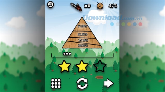 Giao diện game dùng dao cắt gỗ