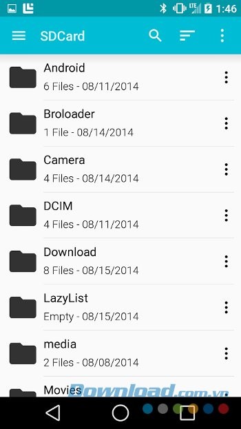 Sliding Explorer hỗ trợ quản lý các thư mục trên thẻ nhớ