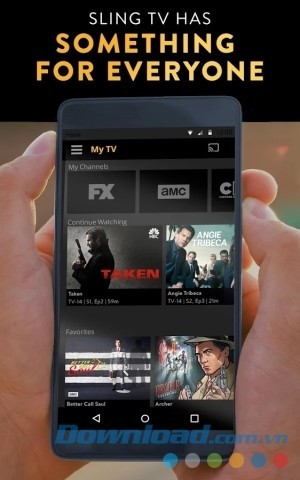 Sling TV cho Android có nội dung phong phú